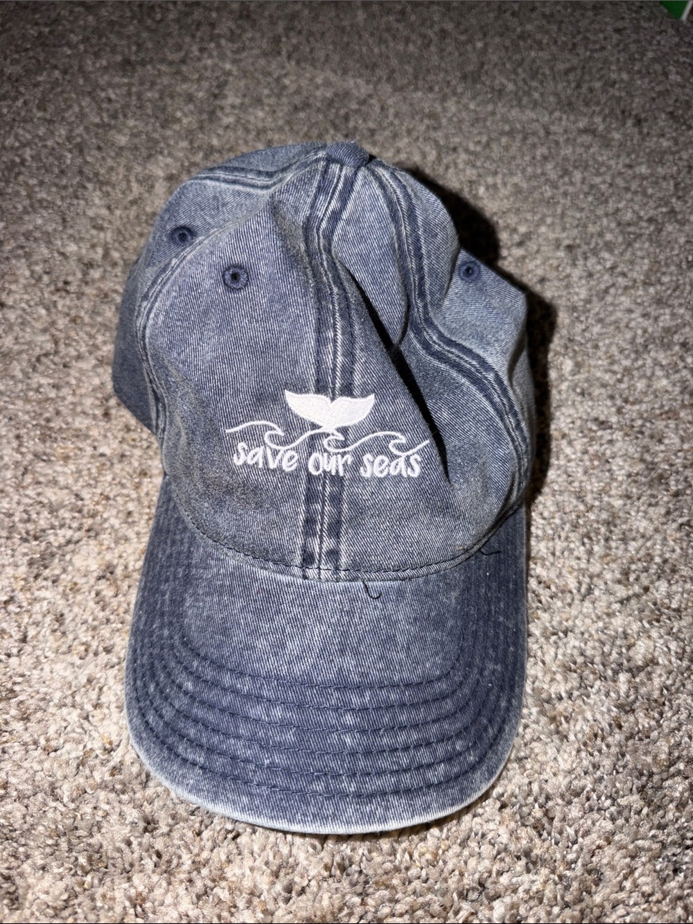 Save Our Seas Denim Baseball Cap - Blue
